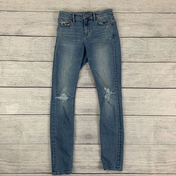Lucky Brand sz 2 26 Jeans Ava Legging Jegging Skinny Destroyed Inseam 28" - Picture 2 of 11
